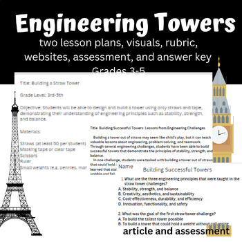 Preview of Engineering a tower! Gifted or STEM lesson for grades 3-5