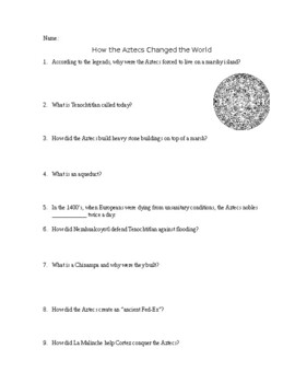 Preview of Engineering an Empire - Aztecs Worksheet