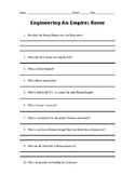 Engineering an Empire: Rome Video worksheet