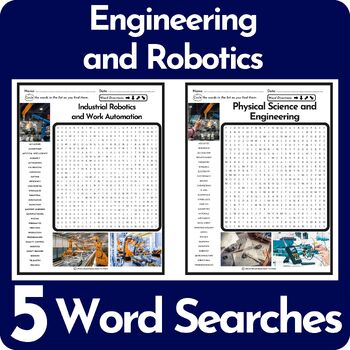 Preview of Engineering and Robotics Word Search Puzzle BUNDLE