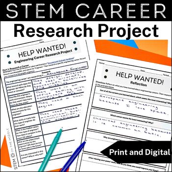 Preview of Engineering and STEM Careers Research Project and Activities for Middle School