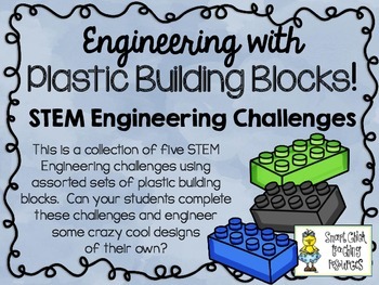 Preview of Engineering with Plastic Building Blocks ~ STEM Challenges ~ Set of Five!