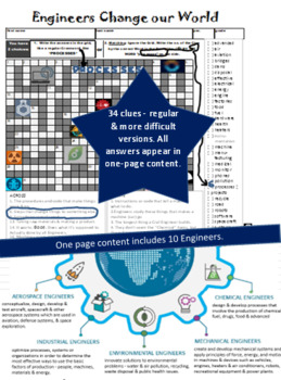 Preview of Engineers Change our World CROSSWORD w 1-pg Content  STEM