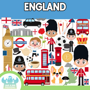 Preview of England Clipart (Lime and Kiwi Designs)