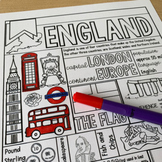 England Graphic Organizer & Coloring Pages - England Count