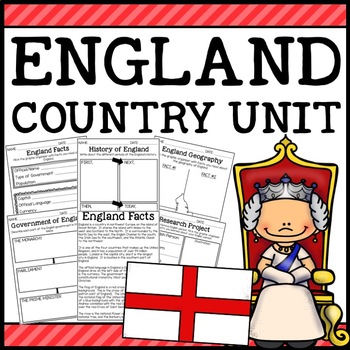 Preview of England Country Social Studies Complete Unit