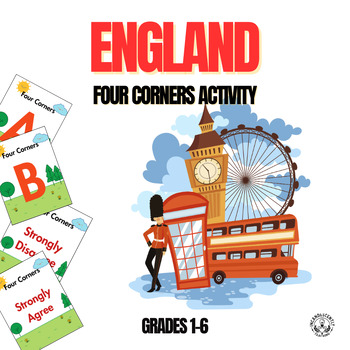 Preview of England Four Corners Activity: Grades 1-6