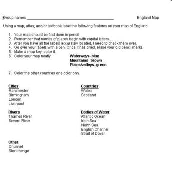 Preview of England Geography Map labeling project