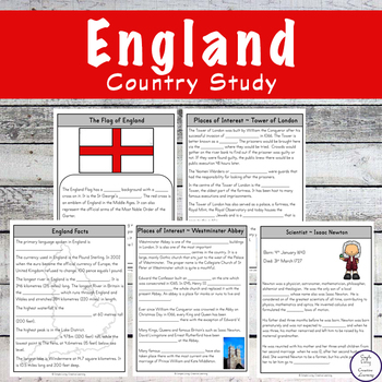 Preview of England Unit Study