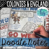 England and the Colonies Doodle Notes and Digital Guided Notes
