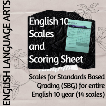 Preview of English 10 Scales for Standards Based Grading (SBG)