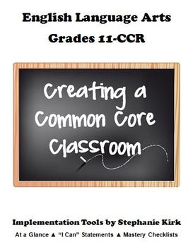 Preview of English 11-12 Common Core  At-a-Glance, Mastery Checklists, and "I can" Posters!
