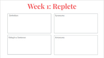 Preview of English 11 Weekly Vocab Practice - SAT Preparation