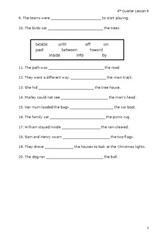 English 2 Preposition Worksheet by Rizza Day Mermejo | TPT