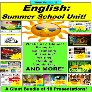 Preview of Summer School English Activities: 18 PowerPoints in 1 Bundle!