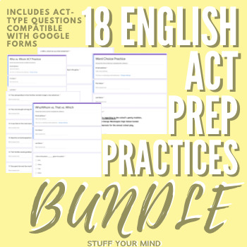 Preview of English ACT Prep Grammar Practice - Bundle Pack