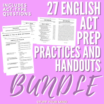 Preview of English ACT Prep Practice and Handouts BUNDLE