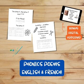 Preview of English AND French alphabet phonics poems