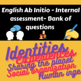 English Ab Initio- Internal Assessment bank of questions