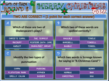 English Activities Christmas Quiz 2019 by Cre8tive Resources | TpT