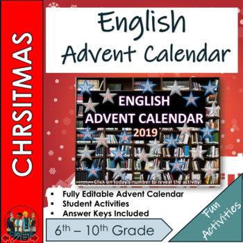 English Advent Calendar Christmas 2019 by Cre8tive Resources TpT