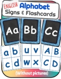 English Alphabet Signs and Flash Cards - No Pictures