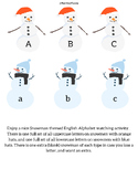 English Alphabet Uppercase and Lowercase Matching Snowmen Themed