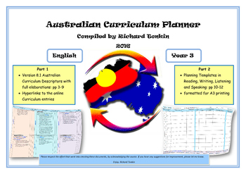 Preview of English Australian Curriculum Planner- Year Three