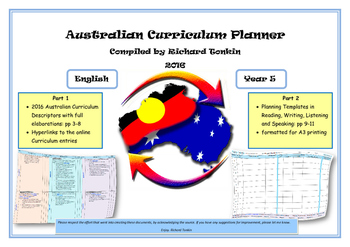 Preview of English Australian Curriculum Planner- Year Five