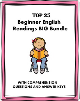 Preview of English BEGINNER Readings BIG Bundle: TOP 25 Readings @50% off! (ESL / ELL /EFL)