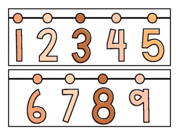 Preview of English Boho Sunset Number Line