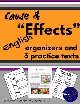 Preview of English Cause & "Effects" Texts, Graphic Organizers, and More