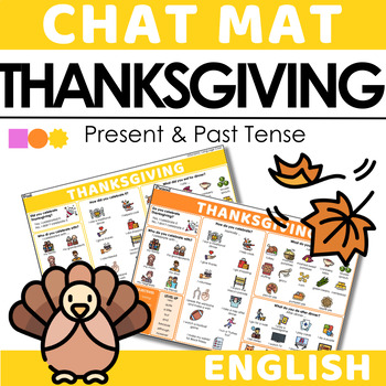 Preview of English Chat Mat - Thanksgiving in 2 tenses: PRESENT & PAST TENSE