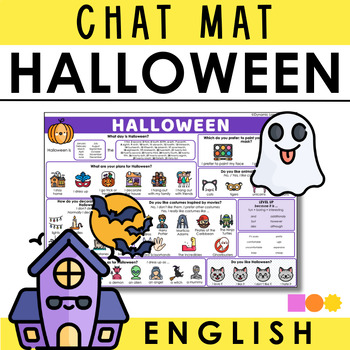 Preview of English Chat Mat - Halloween Chat Mat for Guided Output in English