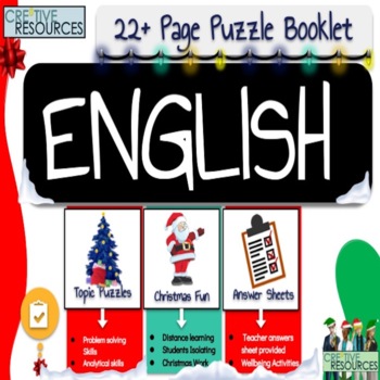 Preview of English Christmas Puzzle Work Booklet