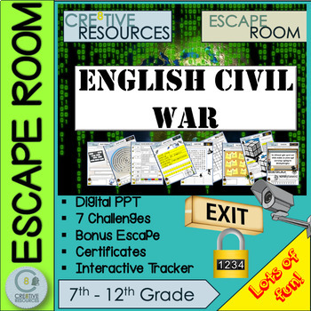 Preview of English Civil War Escape Room - British History