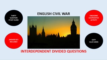 Preview of English Civil War: Interdependent Divided Questions Activity