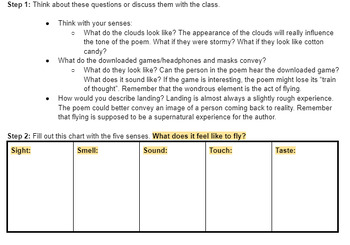 Preview of English Class: Correcting a Boring Poem: Word Choice / Five Senses