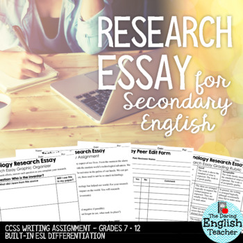 Preview of English Class Research Essay (common core) (grades 7-12)