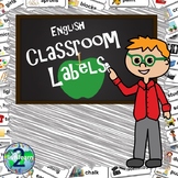 Illustrated Classroom Labels: English