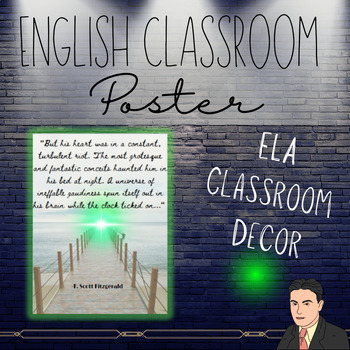 Preview of English Classroom Poster- F. Scott Fitzgerald Gatsby Poster