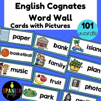 Preview of English Cognates Word Wall (Los cognados en ingles)