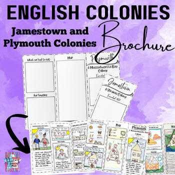 Preview of English Colonies (Jamestown & Plymouth) Brochure Project, Assessment, Print & Go