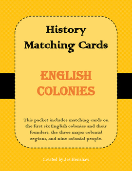 Preview of English Colonies Matching Cards Review