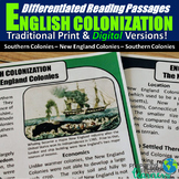 English Colonization Differentiated Reading Passages (Prin