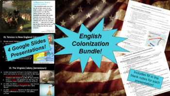 Preview of English Colonization NOTES! (4 Google slides & fill in the blank notes)