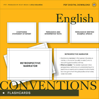 Preview of English Convention Flashcards - Comprehensive Set for Writing Mastery