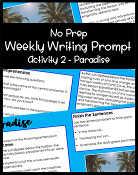 Preview of Creative Writing Task Card 2 - Stimulus+Activities - Printable English Resource