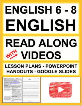 Preview of English Curriculum with Fun Videos | Printable & Digital | Distance Learning