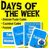 English Days of the Week Flash Cards & Calendar Cards